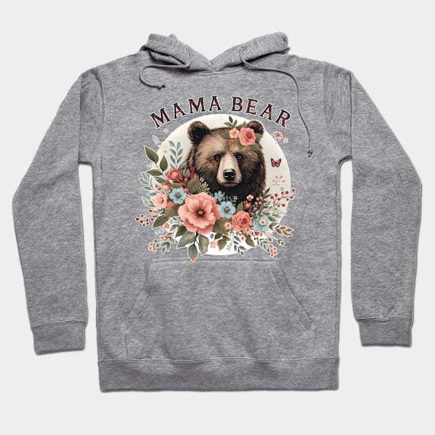 Floral Mama Bear Hoodie by WolfeTEES